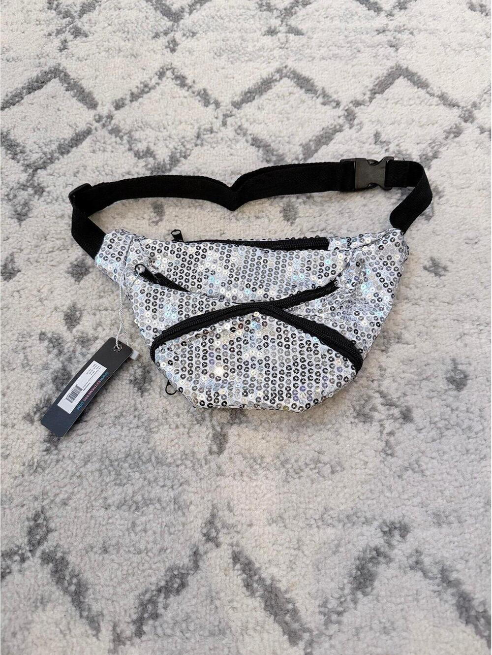 New with tags Extreme80s Silver Sequin Fanny Pack